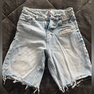 Urban Planet Light Blue Distressed Kids Shorts